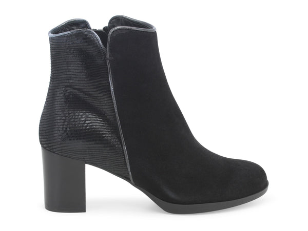 Melluso stivaletto comfort camoscio e tejus nero Z233B-224808